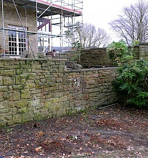 Stone wall before